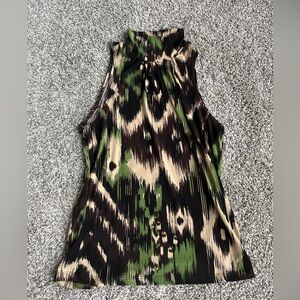 KC Stevens Mock Neck Y2K Neutral Multi Colored Tank Top